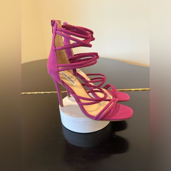 NWT Luxury Spring Summer Party Steve Madden Strappy Suede Pump/Shoes - Picture 6 of 17